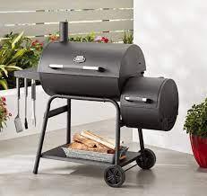 Expert Grill Parrilla para ahumar de carbón con compensación de 28" con caja de fuego lateral, negro