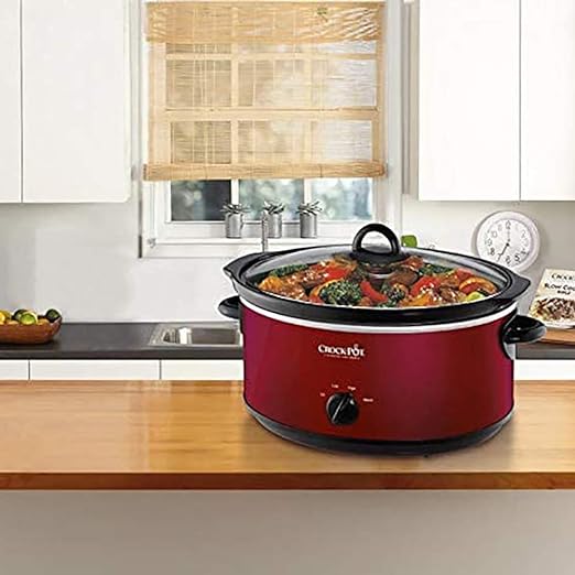 crock pot 7 cuartos rojo cooker