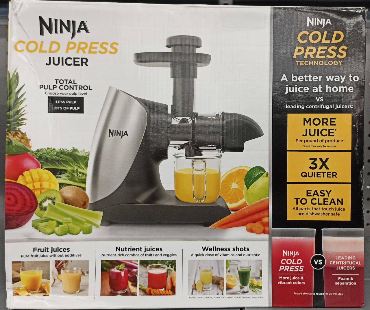 Extractor Y Exprimidor De Jugos Ninja Cold Press Pro Jc101 Color Negro