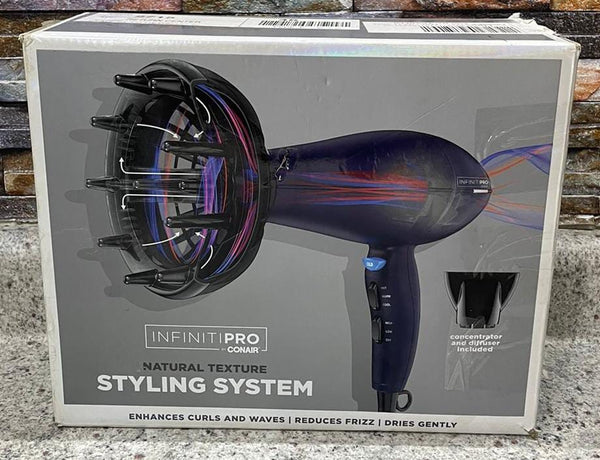 INFINITIPRO BY Conair - Secador de pelo con difusor innovador, 1875W, mejora los rizos y las ondas mientras reduce el encrespamiento