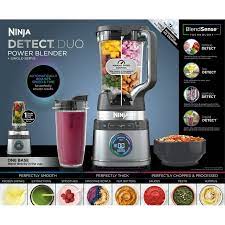 Ninja TB301 Detect Duo Power Blender Pro + Single Serve, tecnología BlendSense, licuadora para batidos, batidos y más, 1700 vatios pico, jarra de 72 onzas, (2) tazas to-Go de 24 onzas, Gris