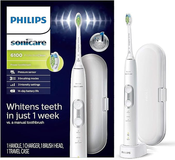 Philips Sonicare ProtectiveClean 6100 Cepillo de dientes eléctrico recargable y estuche de viaje