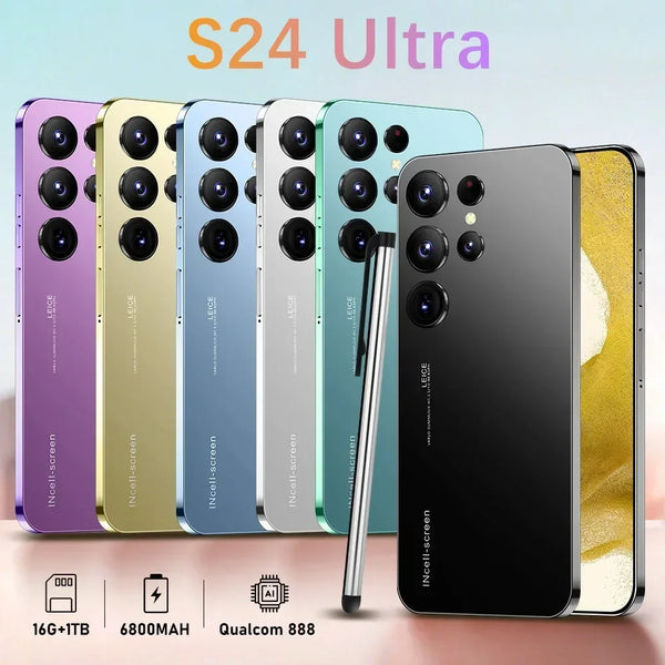 S24 Ultra Smartphone 16GB+1TB Dual Sim 5G 6.8 Inch Global Version Android13 Mobile Phone 48+72MP Cam Telefone 6800mAh Cell Phone